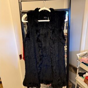 M Love Token Black Fur Vest